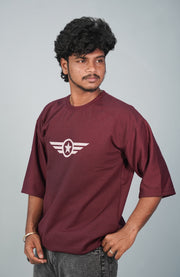 Five Sleeve Round Neck STAR Printed Tshirt for Men- Grape Shade-T-Shirt-7 Man